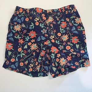 Columbia Shorts Youth Girls Small 7 8 Blue Floral Sun Protection Outdoor Silver